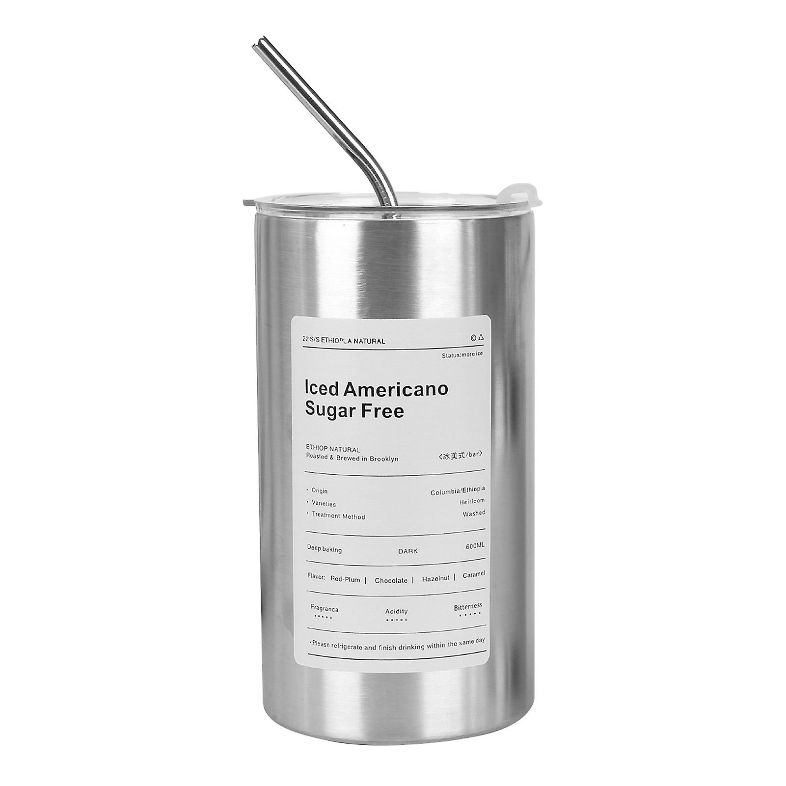 Personalized Thermal Cup with Straw Multipurpose Large Water Cup for Courtyard Barbecue