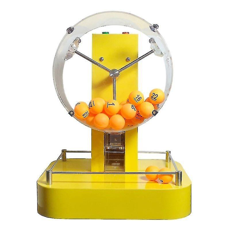Electric Acrylic Lottery Machine Automatic Bingo Cage Lucky Game Machine Capacity 100 Balls (yellow)