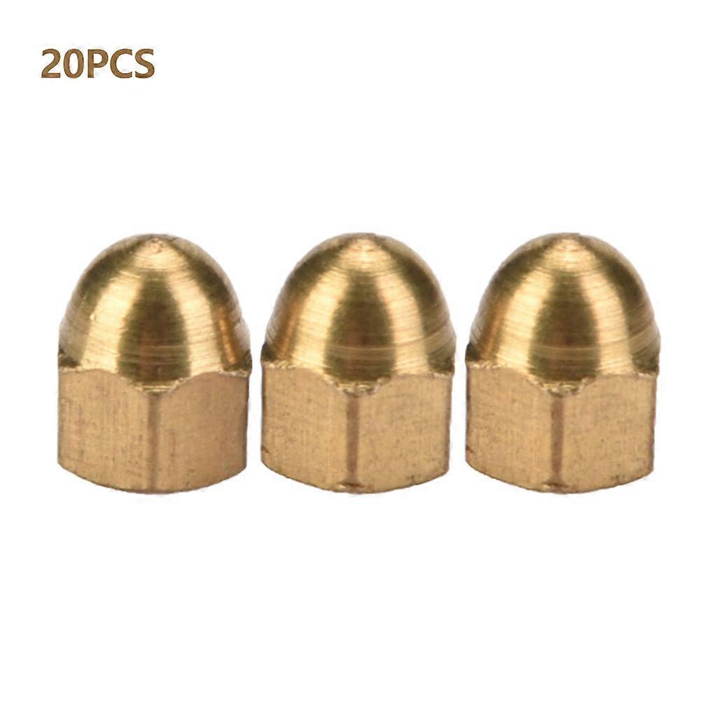 METALLIXITY Acorn Cap Nuts – M4 X 0.7mm Brass Dome Nuts, 20-Pack For Machinery And Equipment (Gold Tone)