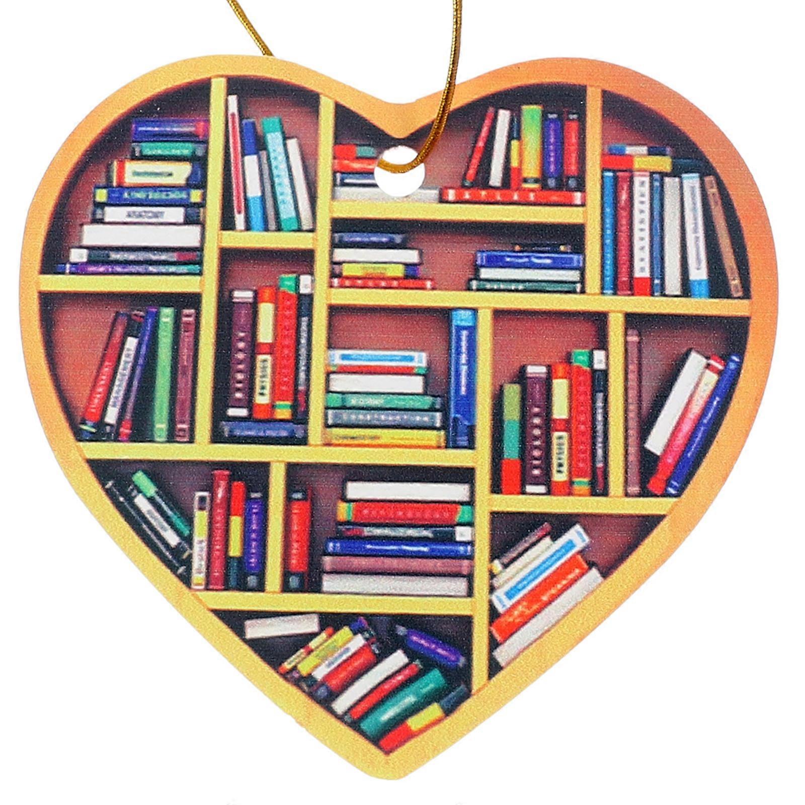 Heart Shaped Bookshelf Pendant Hanging Acrylic Heart Shaped Bookshelf Ornament for Book Lovers