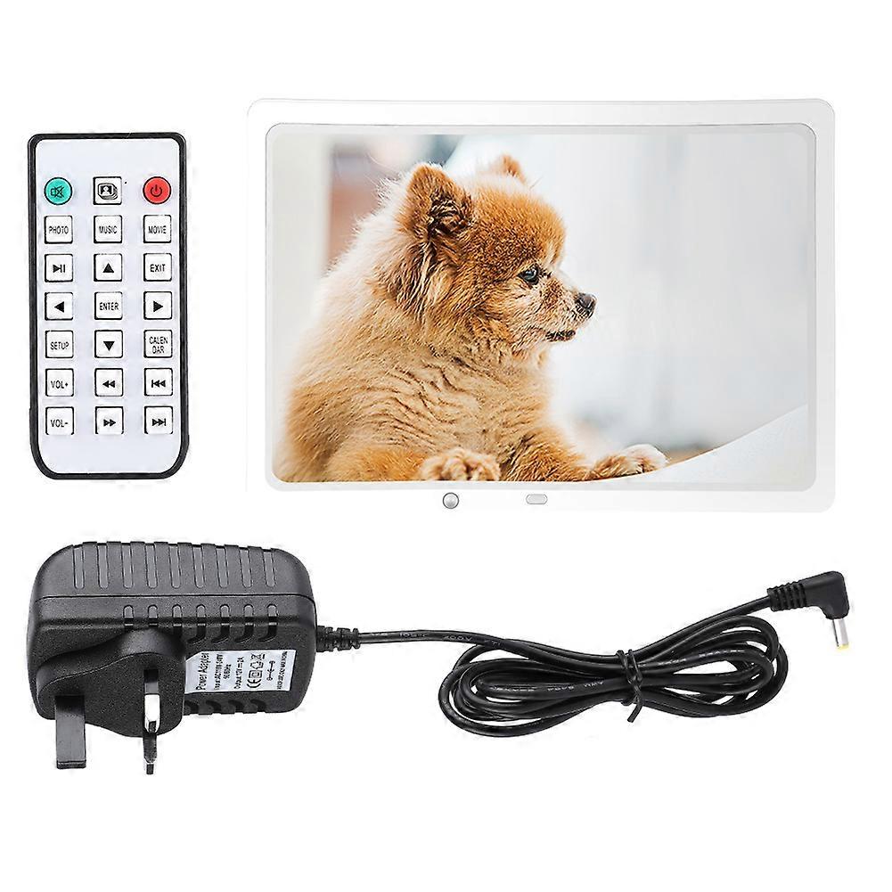 15.4" Hd Multifunction Motion Detection Digital Photo Frame With Remote Controller (white Uk)