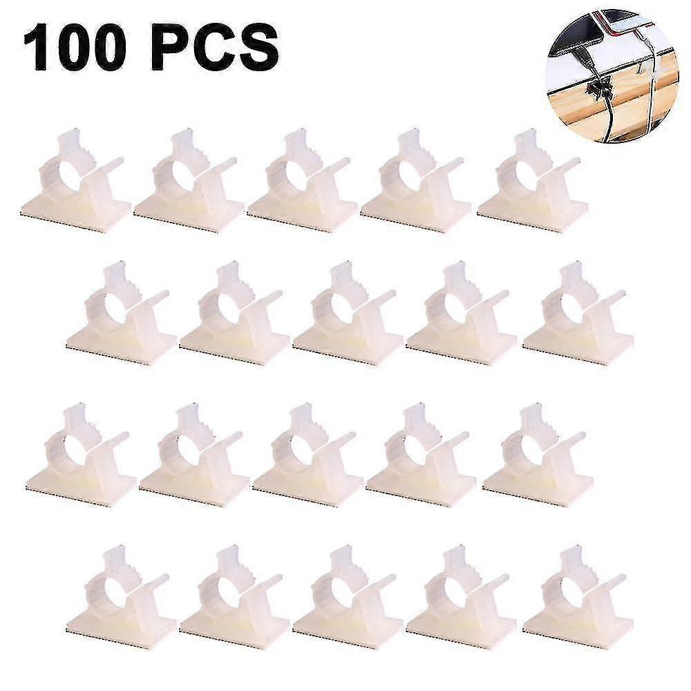 100-Pack Nylon Cord Adjustable Cable Clip Self-Adhesive Holder
