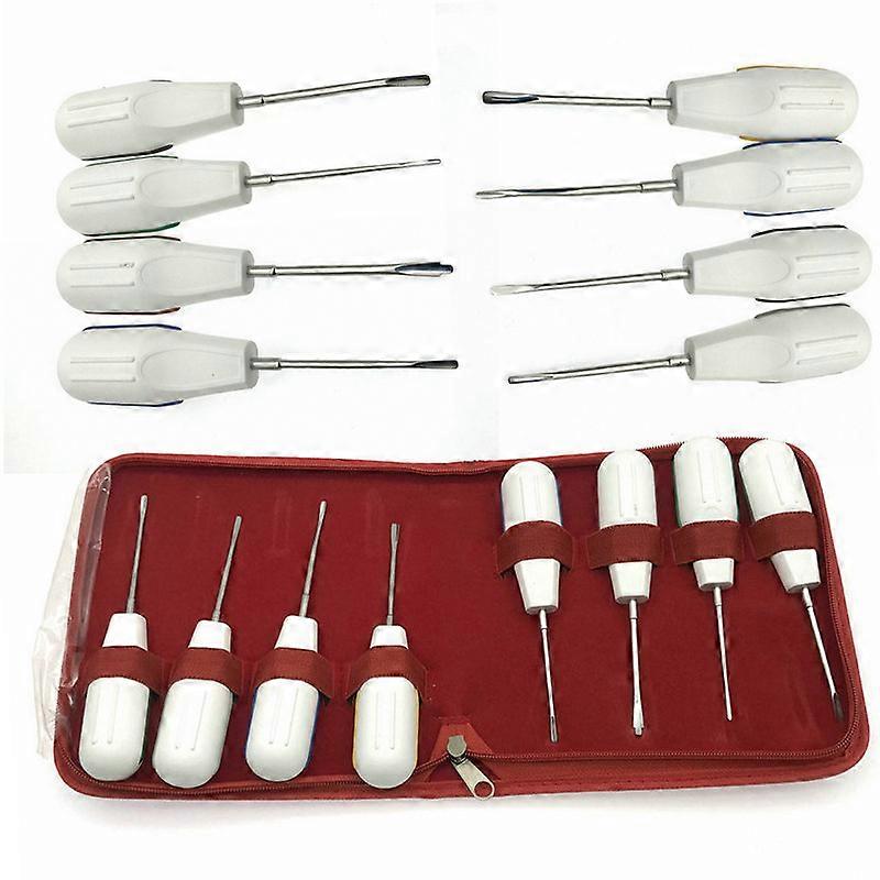 8pcs/set Dental Curved Root Elevator Dental Root Fragment Luxating Elevators Tooth Extraction Surgery Instrument