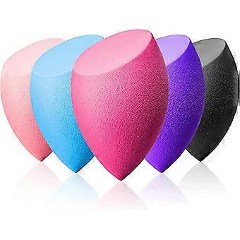 Kongque Beauty Makeup Sponge Blender Sæt med 5 - Ikke-latex, bløde, flerfarvede foundationblandingssvampe til creme, pudder og væske (skrå - Mul