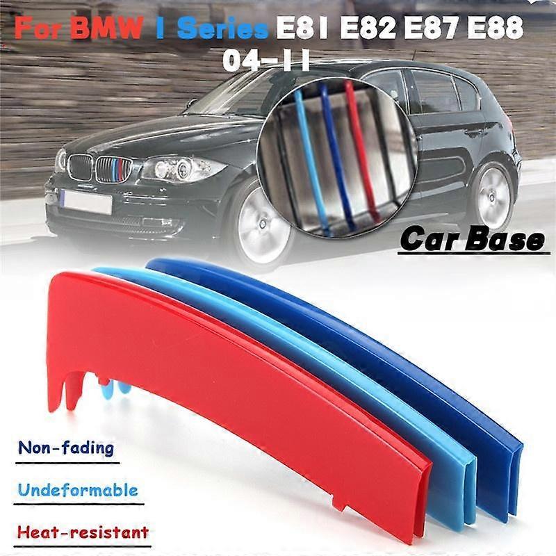 M Power For BMW 1 Series E81 E82 E87 E88 2004-2011 Car Racing Front Grille Trim Strips 3 Color Front Grille Grille Decoration