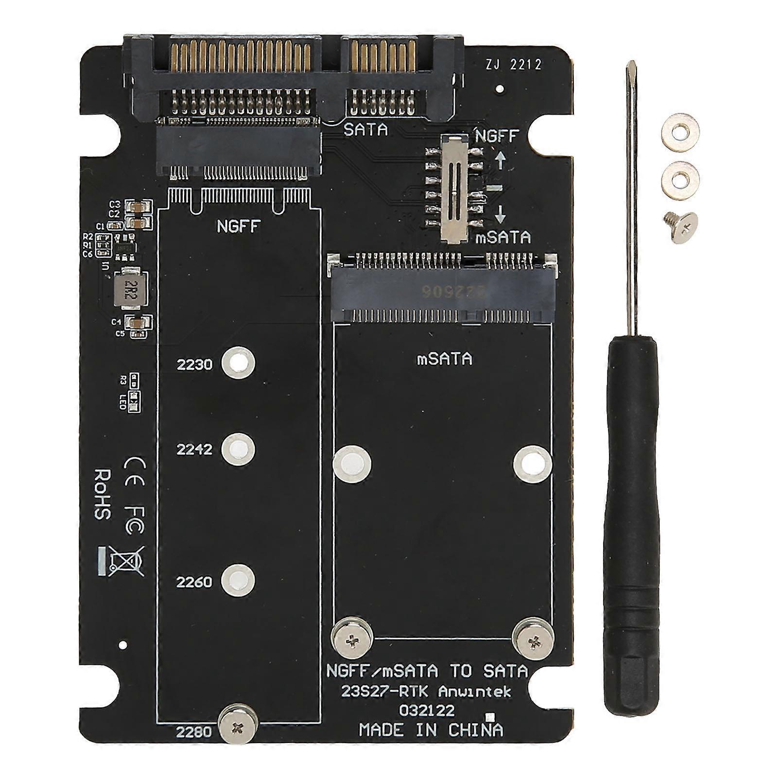 Adaptor SSD cu două compartimente, MSATA M.2 NGFF la SATA 3.0, convertor SSD, adaptor, placă riser