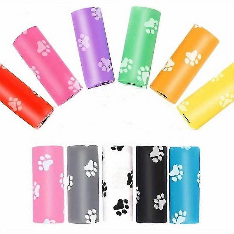 1 Roll Cute Printed Dog Poop Bags, 4/6/8 Rolls Random Color Leak Proof Pet Waste Bag Refills Rolls