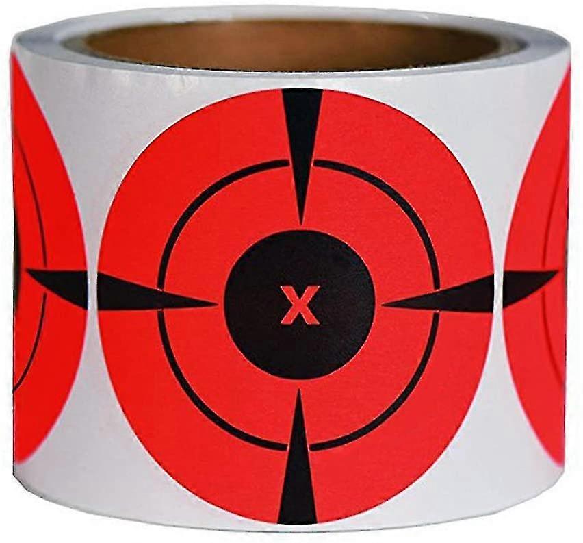 Target Sticker Roll, Self Adhesive Shooting Targets, Bright Fluorescent Red Shooting Targets Edition