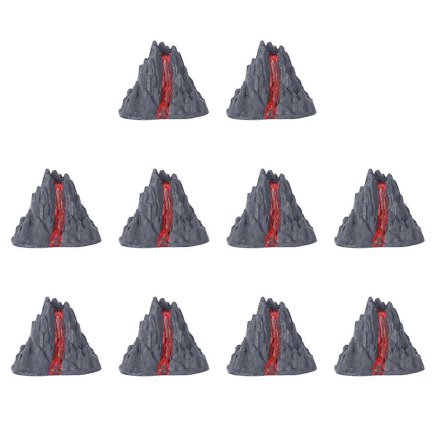 10Pcs Simulation Volcano Adorn Volcano Toy Model Artificial Landscape Adornment