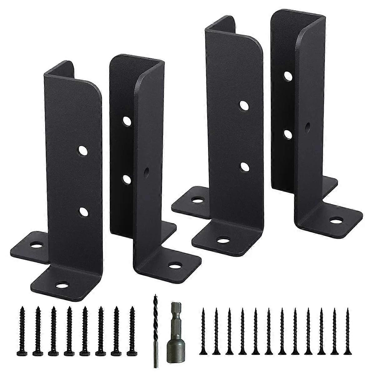 4Pcs Adjustable Deck Post Anchor Base Brackets Fence for Pergola Fence Railing Mailbox Pavilion Gar