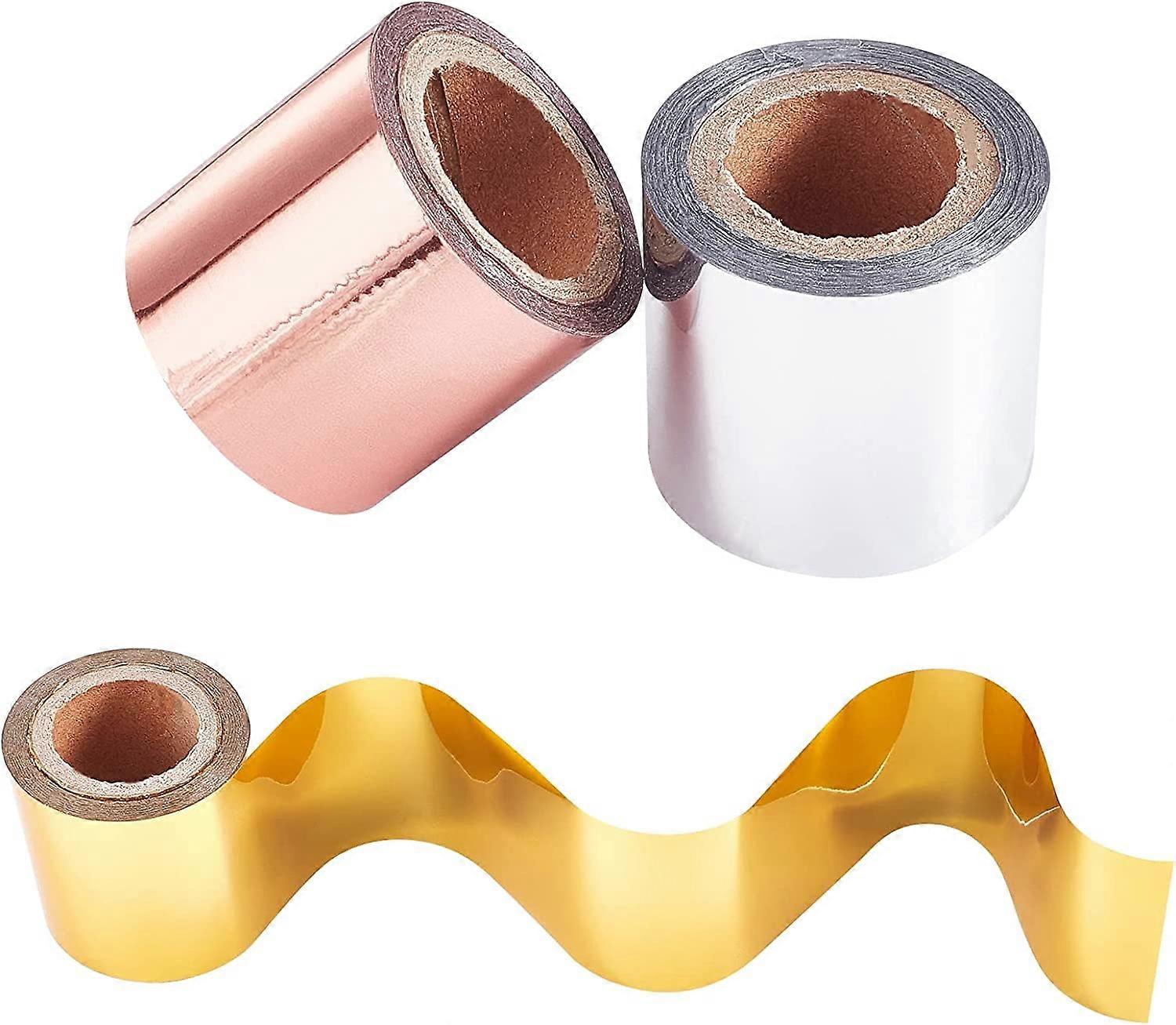3 Rolls Total 90m Hot Foil Stamping Paper 3 Colors 40mm Wide Toner Reactive Foil Paper Heat Transfer Foil Paper for Card Making Sparkling Craftwork Sc