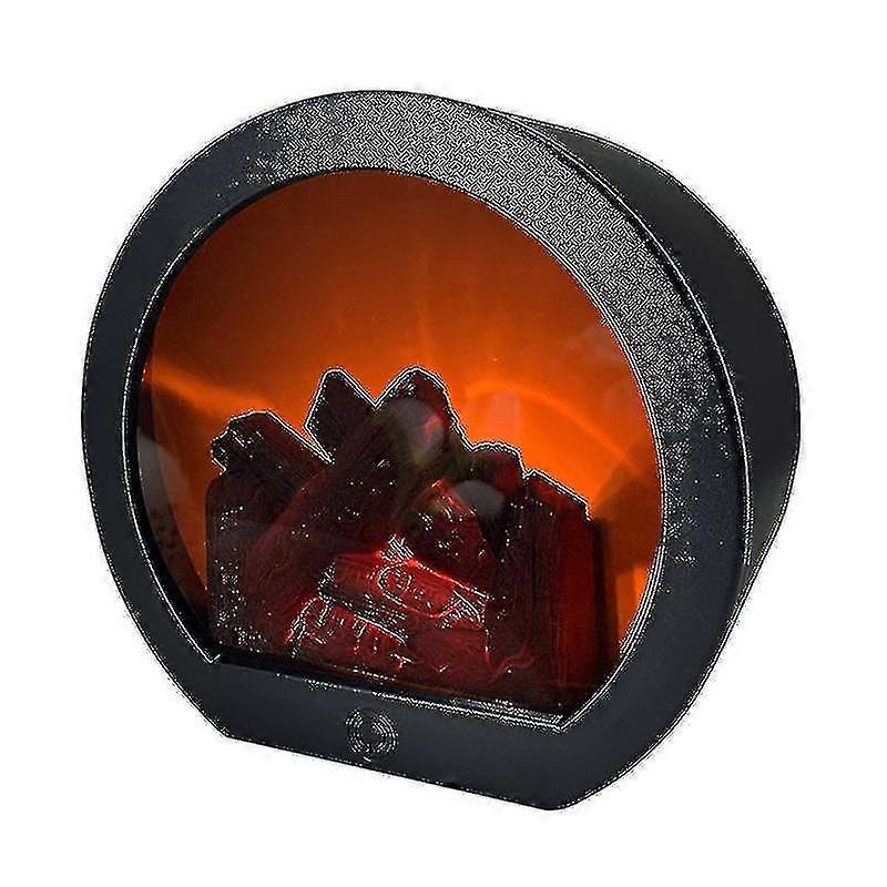 ambient lighting fireplace wind lamp round lights touch-sensitive night