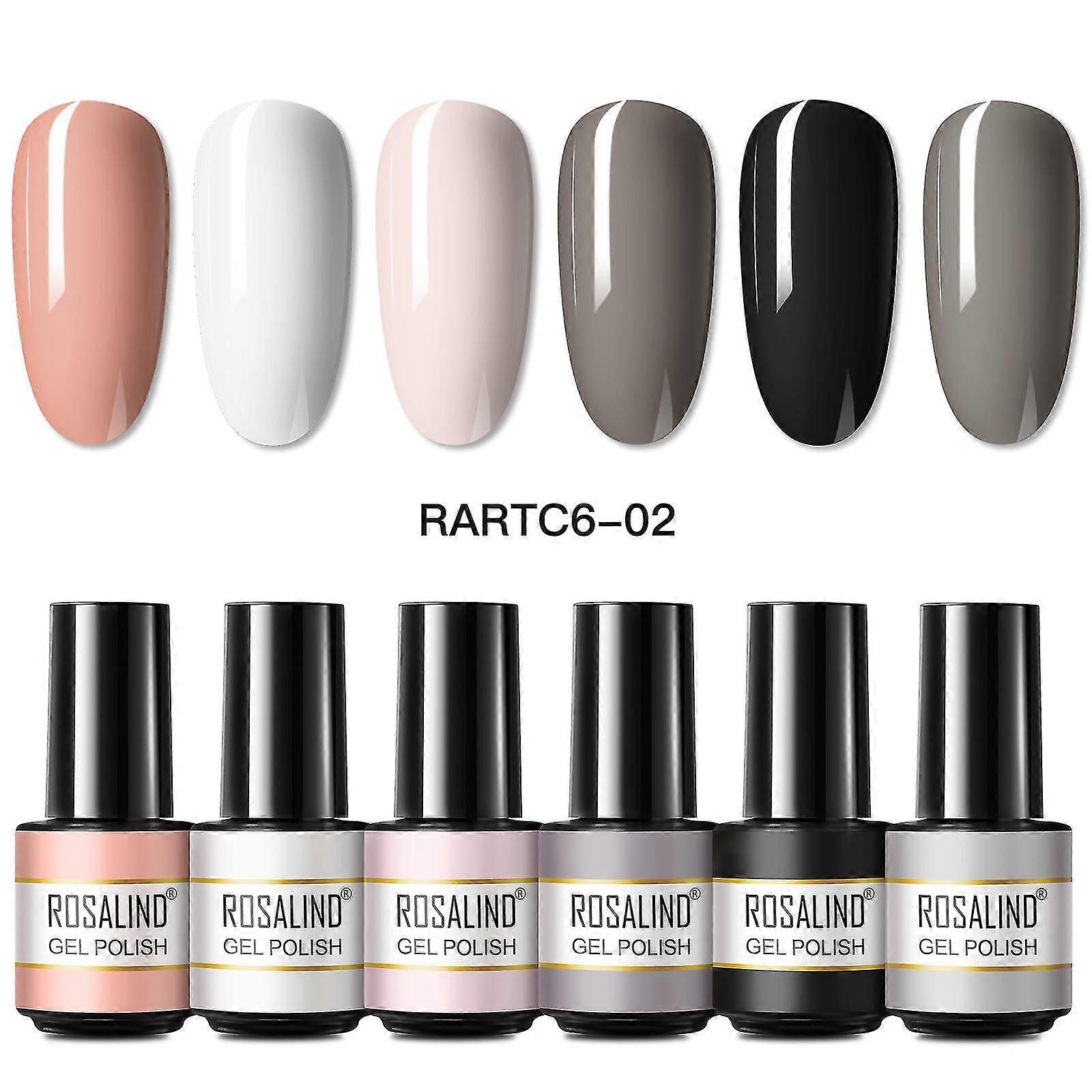 solid colour nail polish 6 bottle set