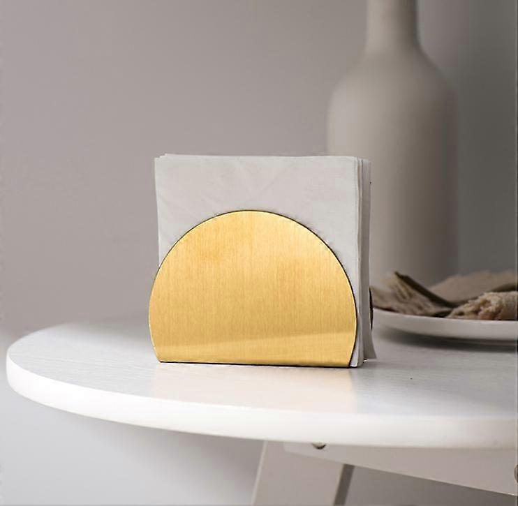 trekant serviettholder rustfritt stål vevsholder vevsholder arrangør gull serviettholdere for kjøkkenbenkeplate, middagsbord (gylden)