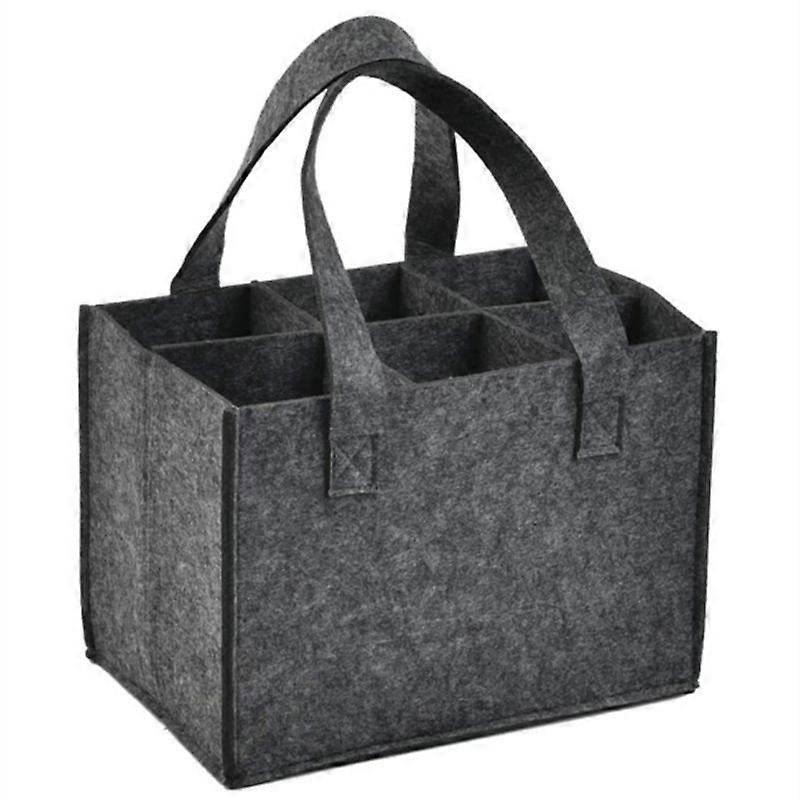 Wine Bottle Carrier Felt Basket Bottle Bags for Wine Beer Carrier Wine Carrier 6 Bottles Reusable Washable with Removable Divider Wine Gift Bag for Pi