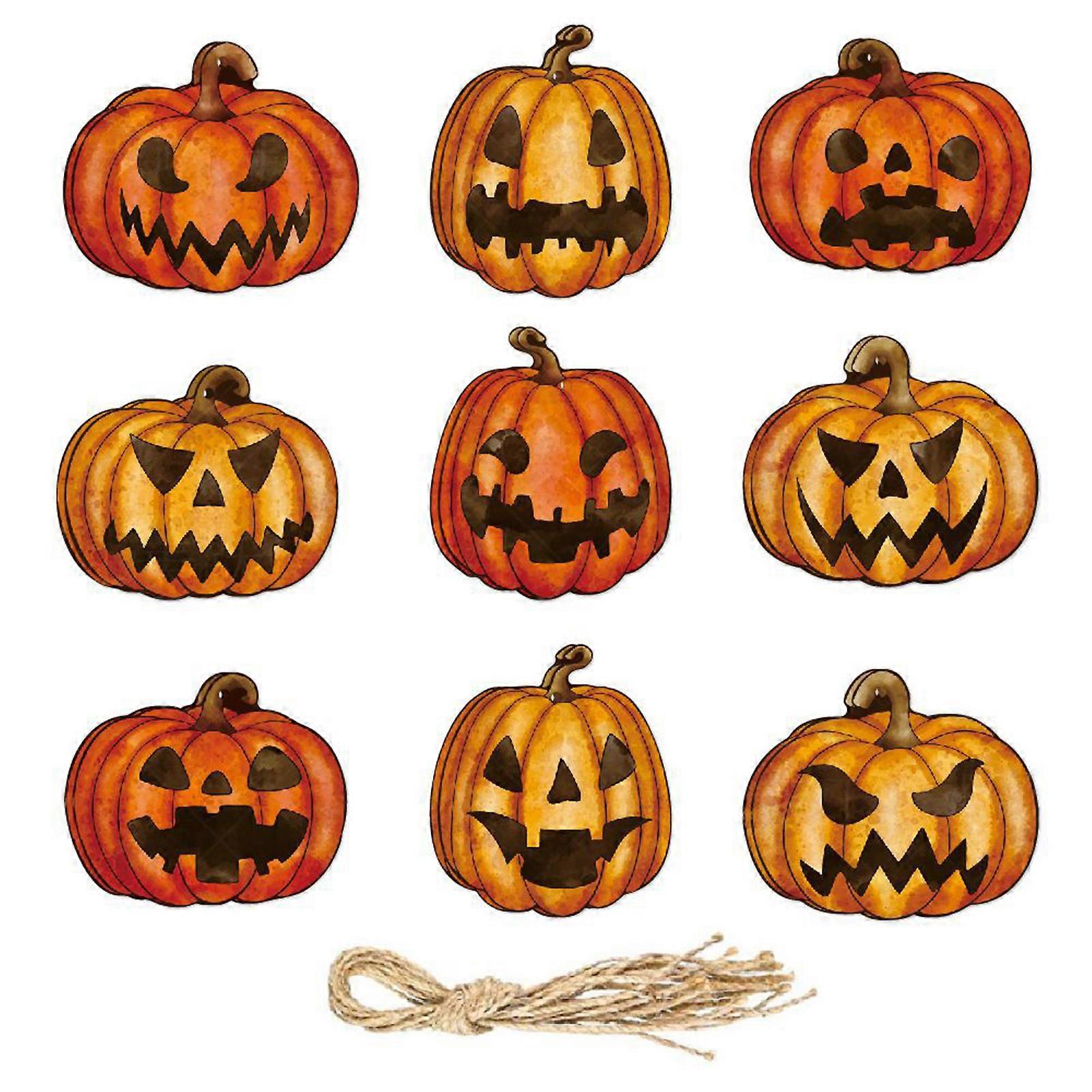 9Pcs Halloween Pumpkin Pendant Realistic 3D Visual Effect Easy to Hang Create Festive Atmosphere Tree Decorations