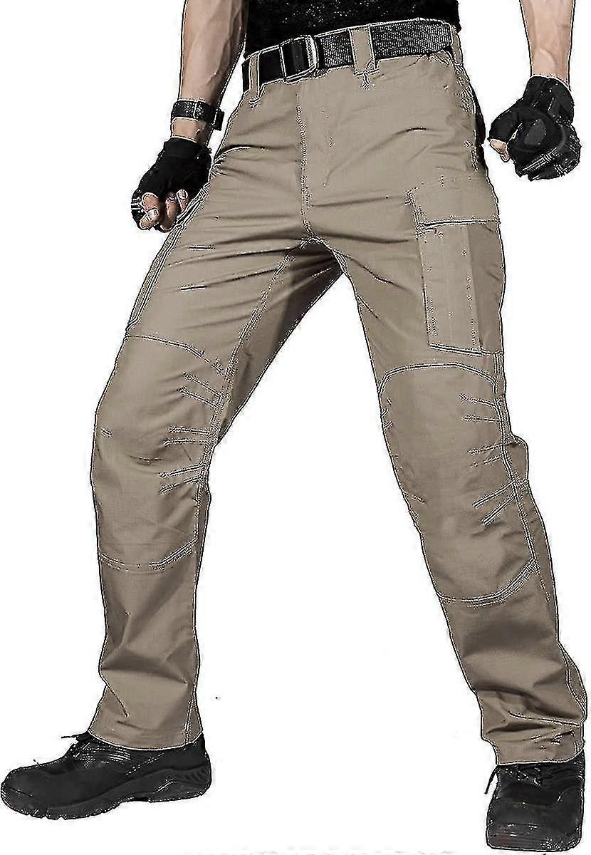 Men's Waterproof Pants Loose Fit Tactical Combat Army Cargo Pants With Multiple Pockets
