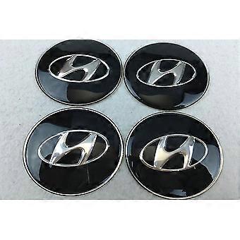 4 Pack 3D Silicone Stickers For Wheel Hub Caps – 56mm Black, Fits Alloy Rims A7256X