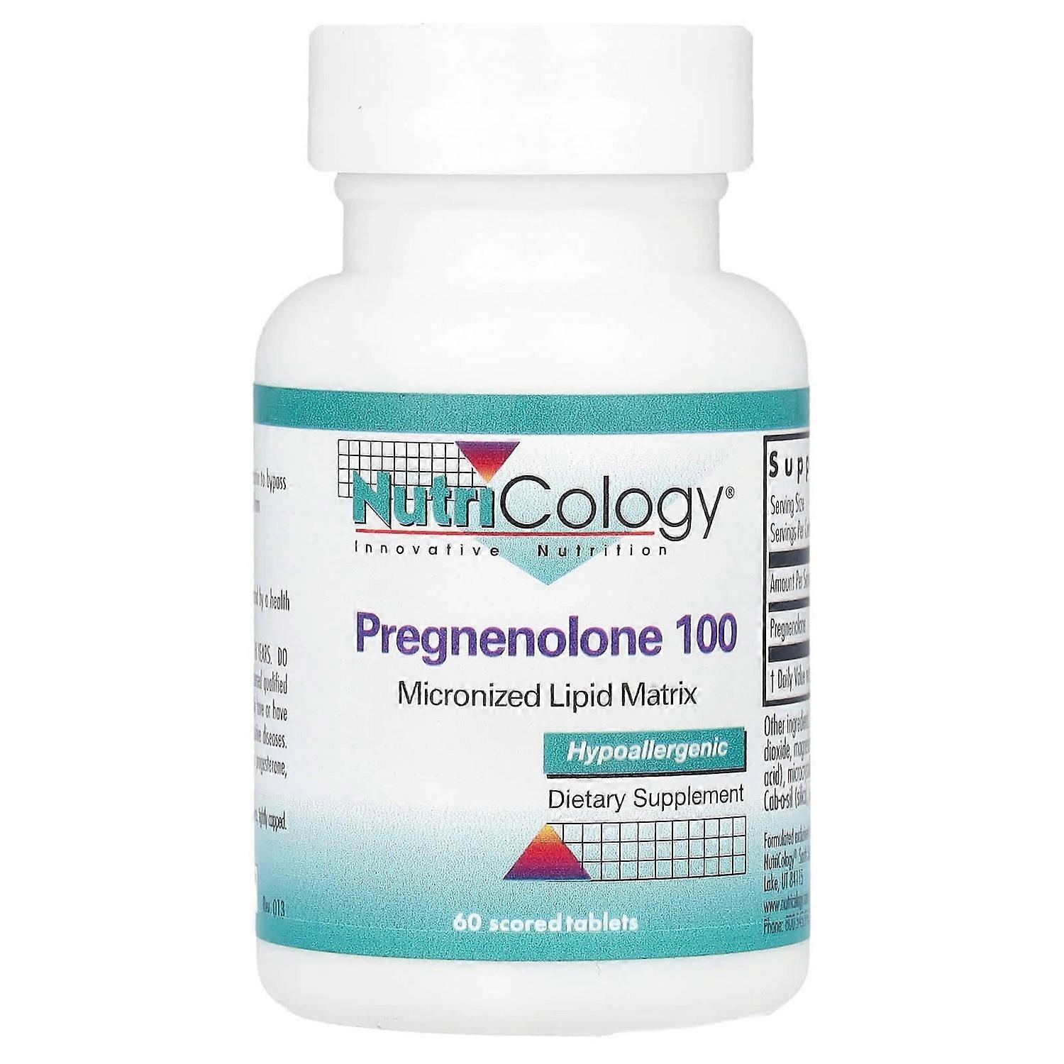 Nutricology, Pregnenolone 100, 60 Scored Tablets