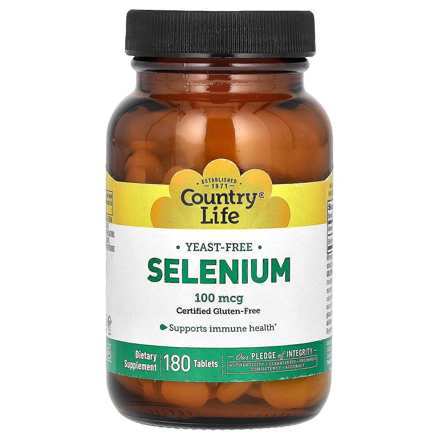 Country Life, Selenium, 100 mcg, 180 Tablets