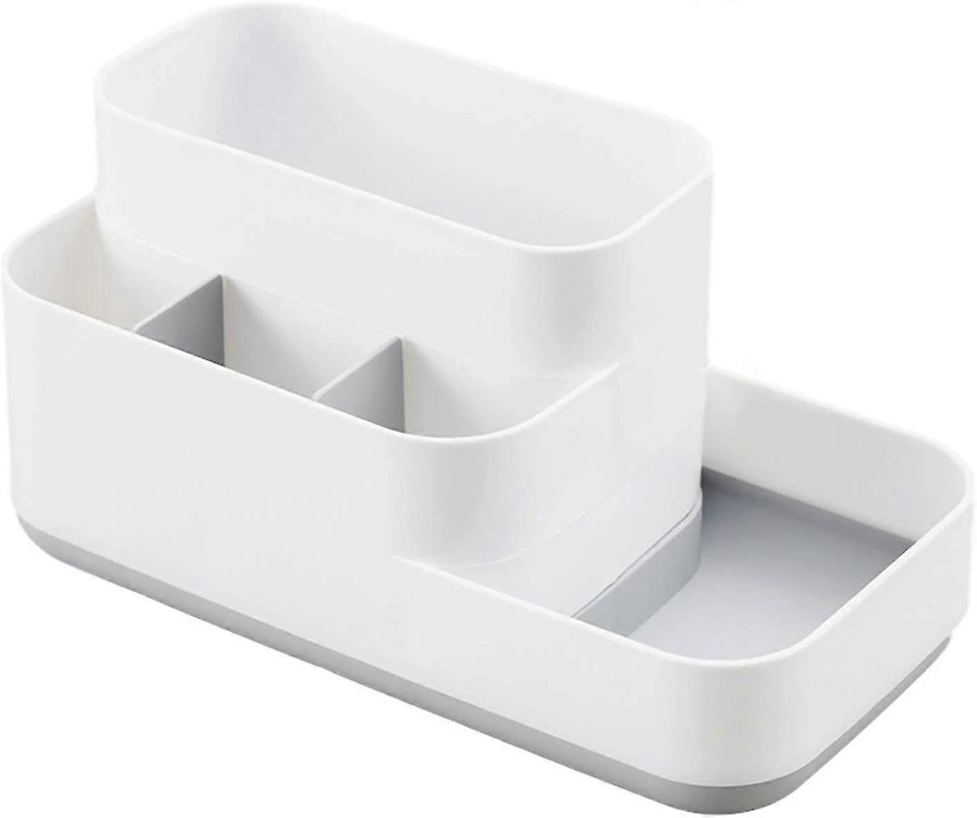 Multifunction Storage Box With Sub Grid Cosmetic Organizer (gray)