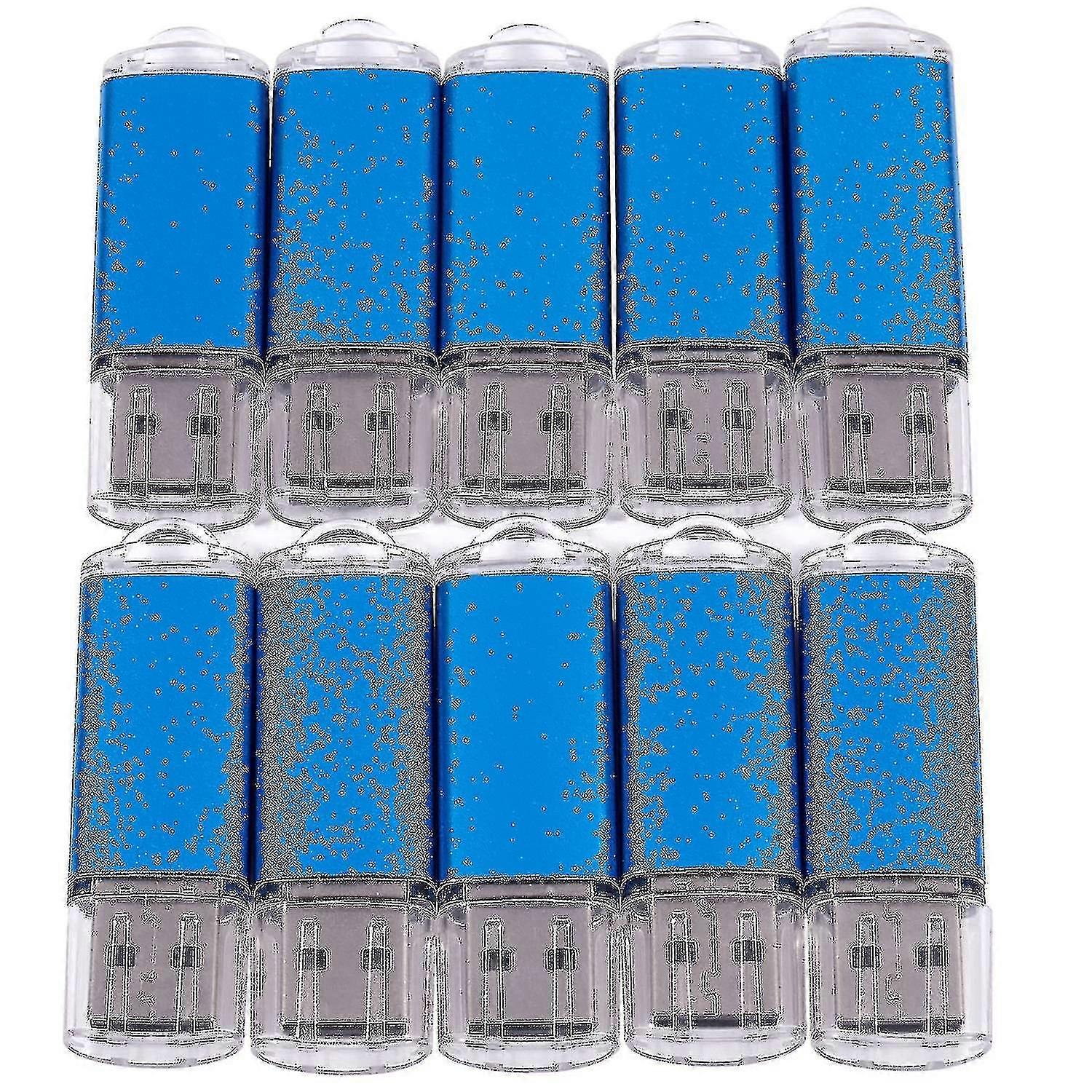 10 X Usb Memory 2.0 Memory Stick Flash Drive 128mb Gift Blue