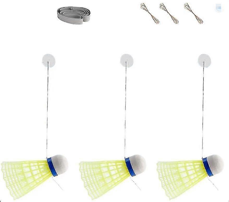 3 Pack Badminton Training Tool. Badminton Single-player Rebound Trainer. Self-study Stretch Badminton Racket Training Practice Machine