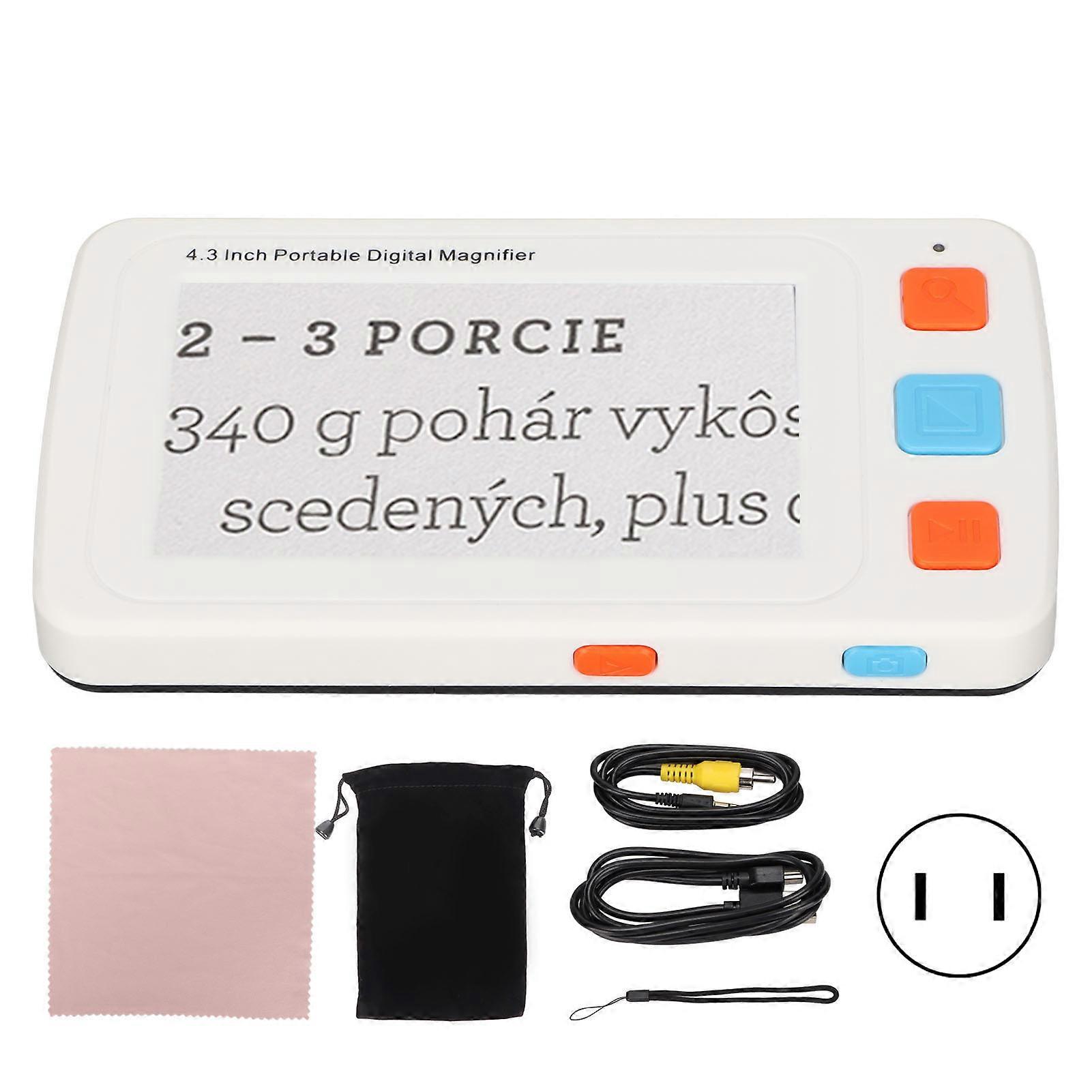 YS010 Digital Reading Magnifier Portable Electronic Video Magnifying Glass Reading Aid with 4.3in LCD Screen 100240VUS Plug NO.5328