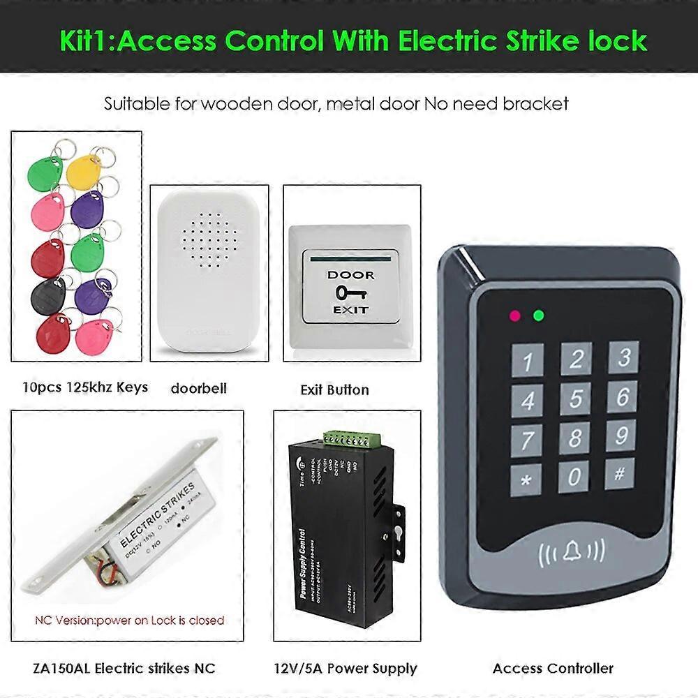 RFID Door Access Control System Kit with keys keyboard Power Supply door lock electronic 180KG Smart Door Access Control System