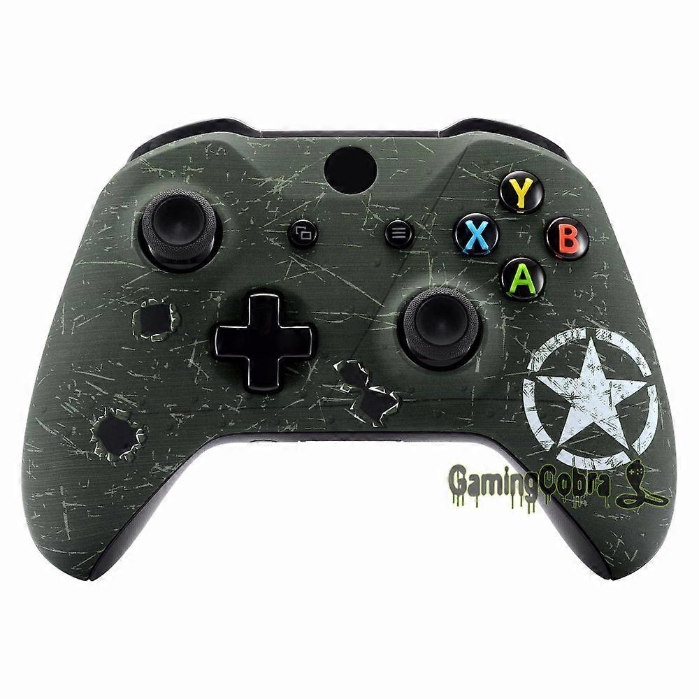 eXtremeRate WWII US Army Overlord Patterned Front Shell Cover for Xbox One S Game Controller