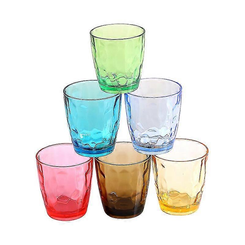 330/420/470 Ml Colored Plastic Cups Reusable Drinking Glasses For Picnic Party 6 Set