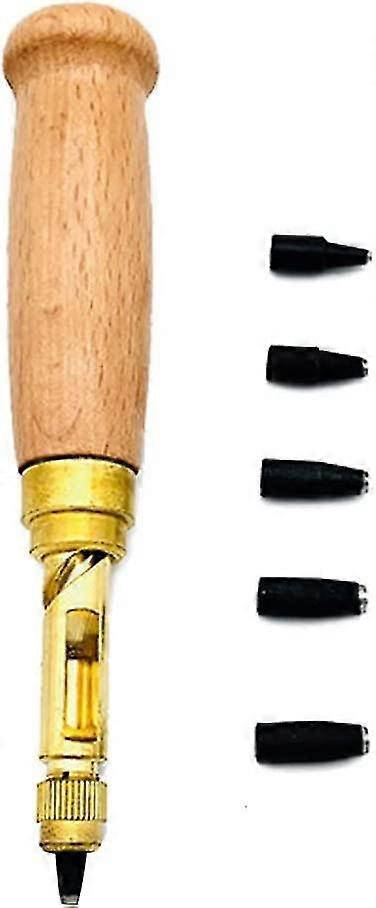 Automatic Belts Puncher Rotary Replaceable Mute Rotary Punching Tools For Leather Diy Craft Belt Hole Puncherwood, Gold, Black1 Set