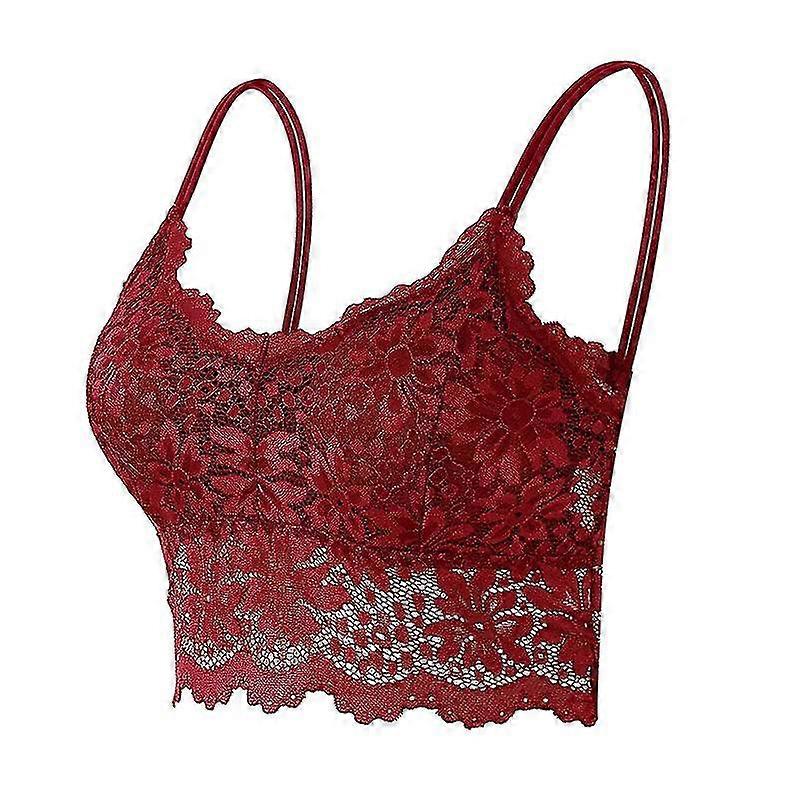 red lace bralette crop top