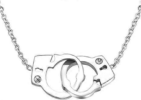 Stainless Steel Handcuff Infinity Interlocking Circle Collar Statement Necklace