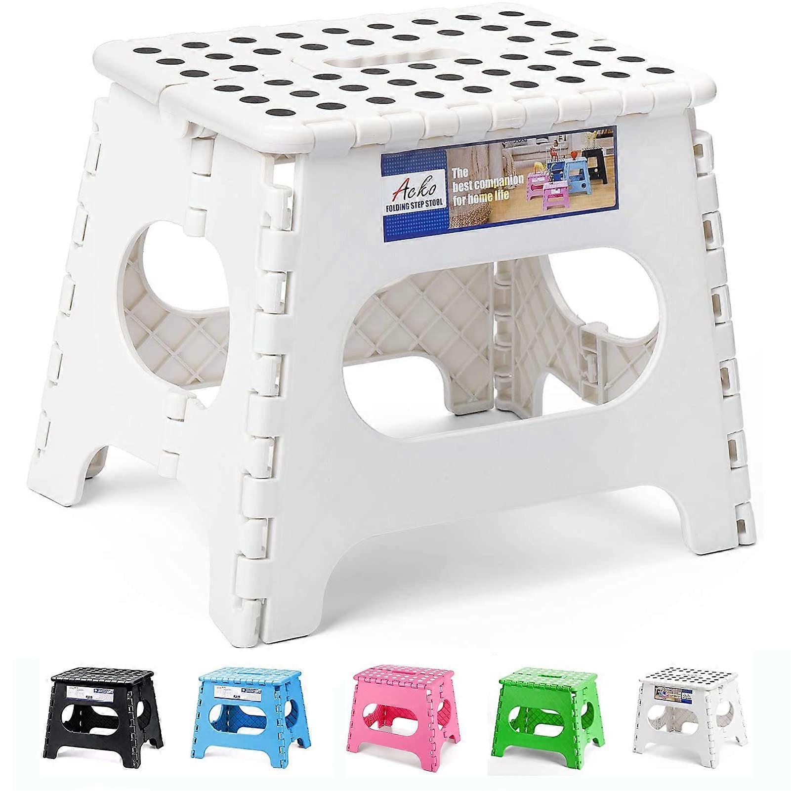 28 cm step stool foldable - foldable stool children's folding chair stool, folding stool foldable folding stool foot stool (white)