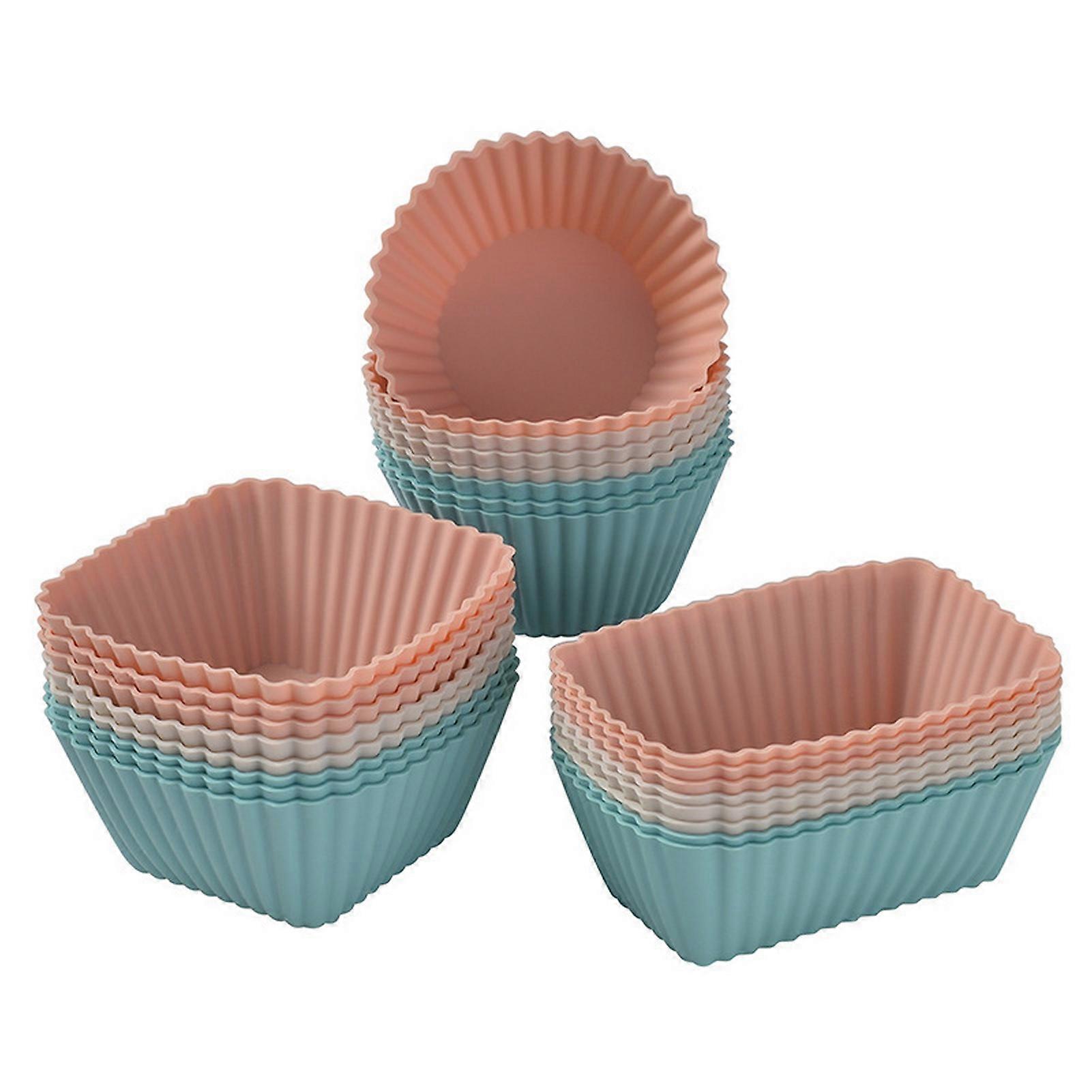 12/24 Pcs Muffin Cup Silicone Food-Grade Non-deformation BPA-free Heat-resistant Easy Release Reusable Muffin Cups