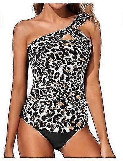 Maillots de bain Tankini deux pièces pour femmes Un haut de bain à une épaule avec maillots de bain shorts