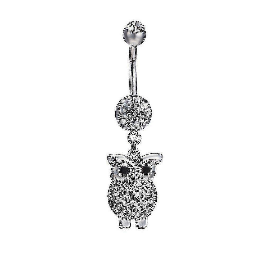 belly Button Rings White K Owl Piercing Ring Navel Nombril