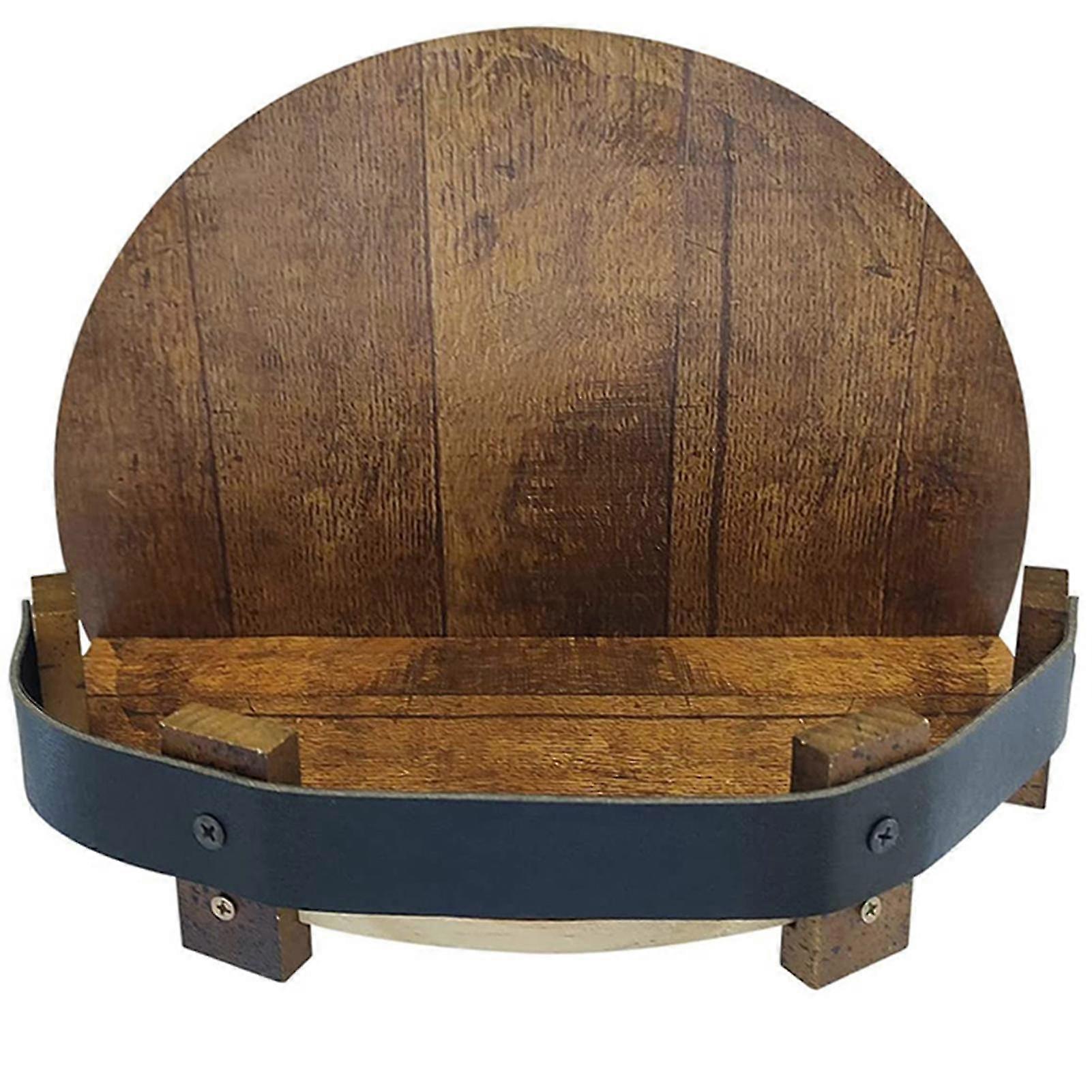 EVAGO Wooden Vintage Whiskey Barrel Shelf Hand Crafted Liquor Bottle Display Rack Barware