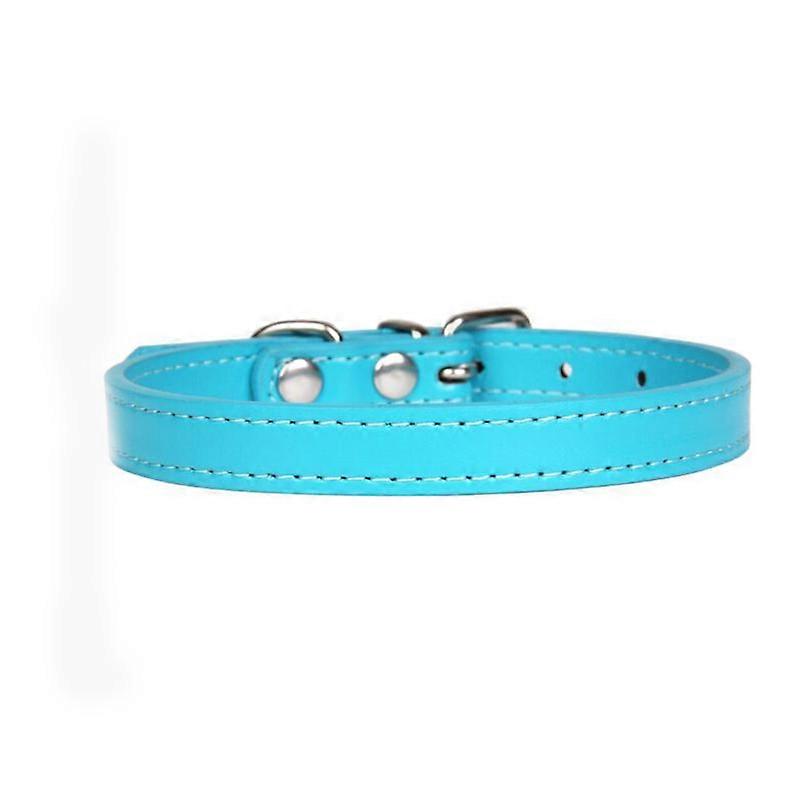 MIMIGO 2PCS PU Leather Solid Soft Colorful Pet Dog Collar for Small Medium Large Dogs Neck Strap Adjustable Safe Labrador Puppy Kitten Cats Collar