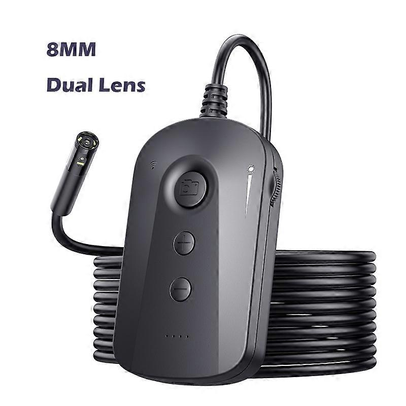 8mm Wireless Endoscope Camera 3X digital zoom Dual Lnes 1080P HD Waterproof Rigid Cable WiFi Borescope for Android/iOS/PC