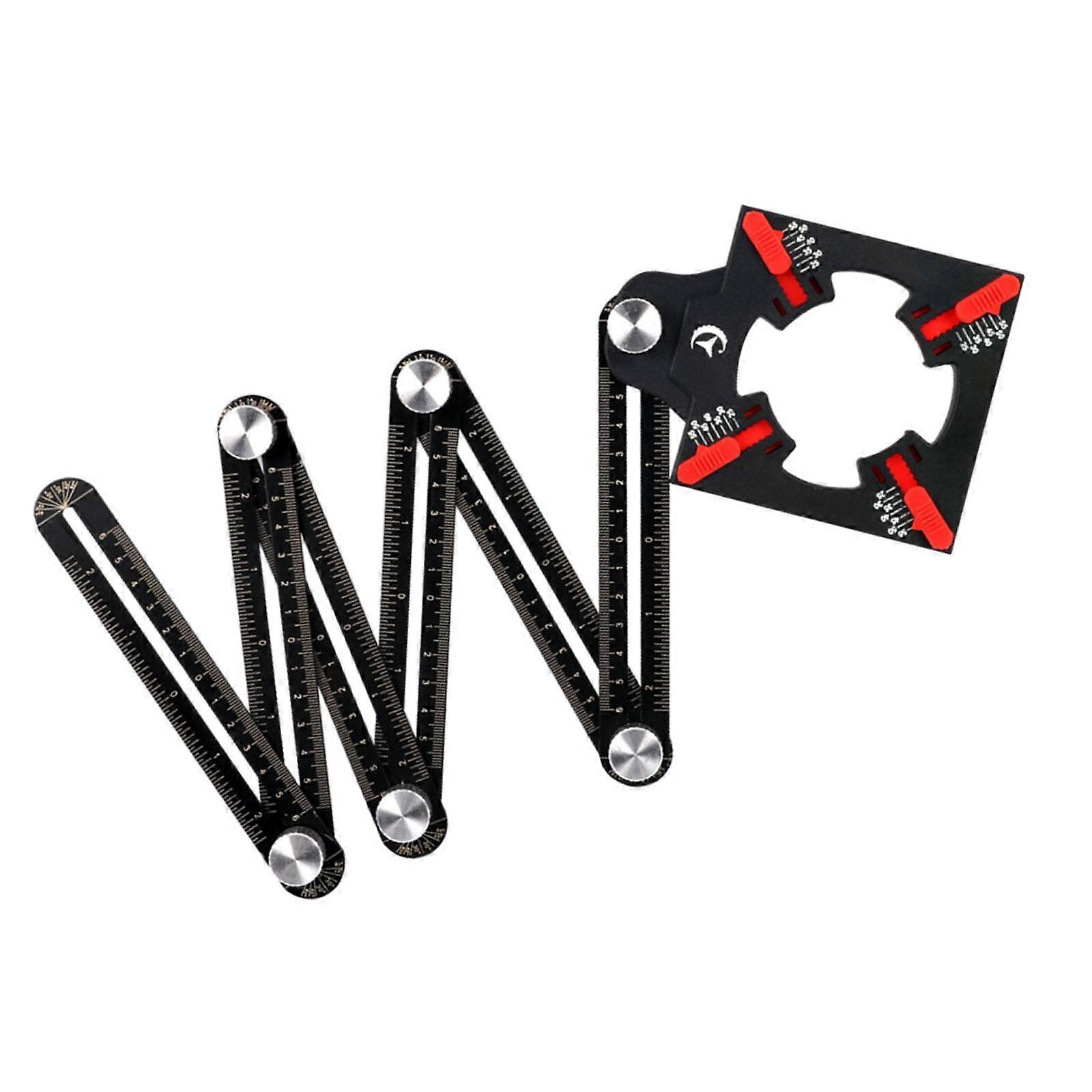 Foldable 6 Sided Angle Measurement Tool Portable Universal with Tile Positioning for Construction Engineering Projects Sturdy