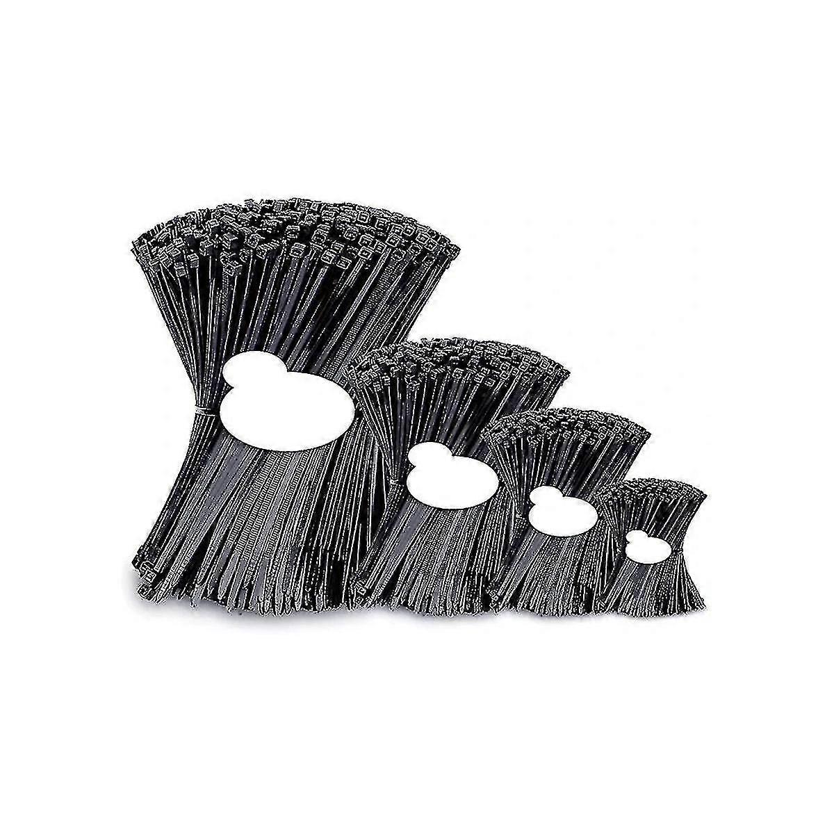 أحجام العلاقات المضغوطة (4 بوصة + 6 بوصة + 8 بوصة + 12 بوصة) ، 2000 حزمة ، أسود ، روابط سلكية مقاومة للأشعة فوق البنفسجية