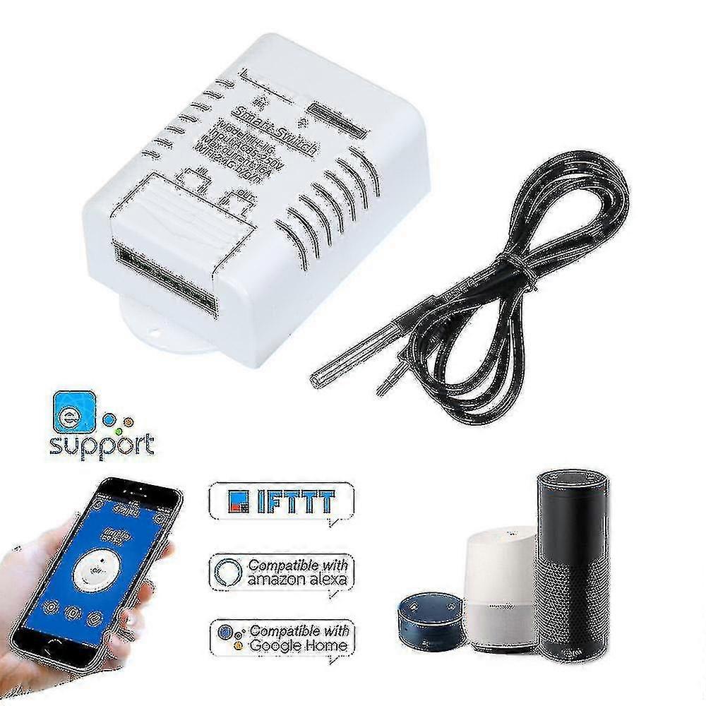 Th-16 Smart Wifi Switch Compatible With Sonoff & Ewelink 16a/3500w Monitoring Temperature Wireless