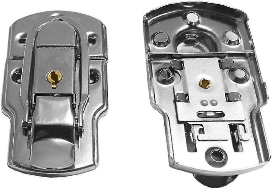Serratura Hasp Latch Fibbia in metallo Toggle Hasp Serrature Porte Armadi Finestre Catch 88mm Fastener Hardware-Rondelle (argento) (4 pezzi