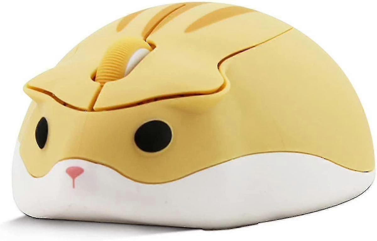 2.4ghzワイヤレスマウス、かわいいハムスターの形をしたミニサイレントエルゴノミクスデザイン小型ポータブルマウス、ラップ用1200dpi USBコードレスPCラップトップゲーミングマウス