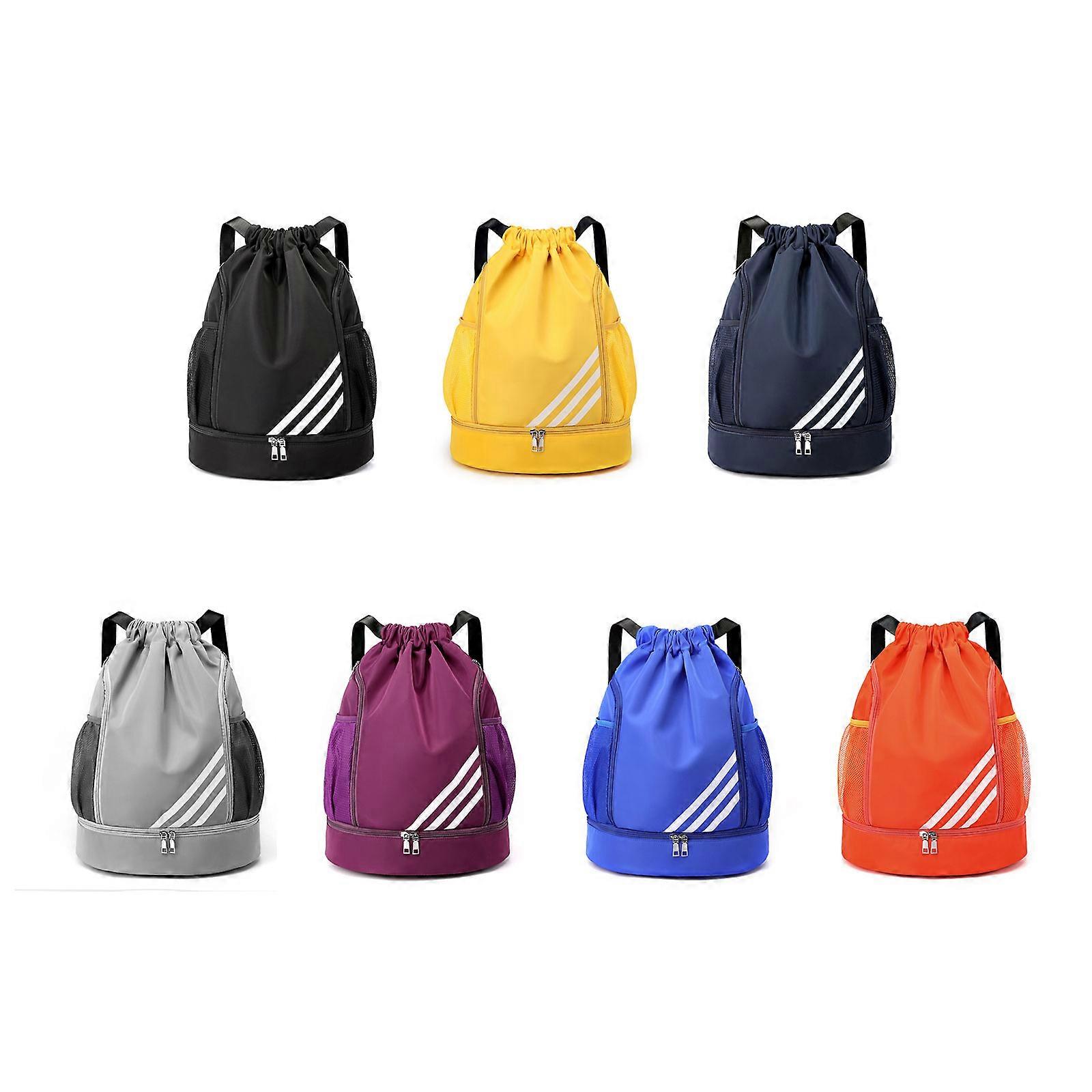 Mochila Drawstring Sports Gym Bag com compartimento de sapatos, impermeável Draw String Back Bag