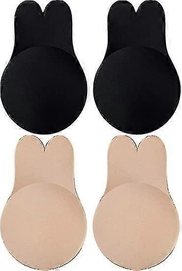 2 Pairs Adhesive Bra, Breast Lift Strapless Backless Bra Nippless Covers Push Up Self Invisible Sticky Bra For Women