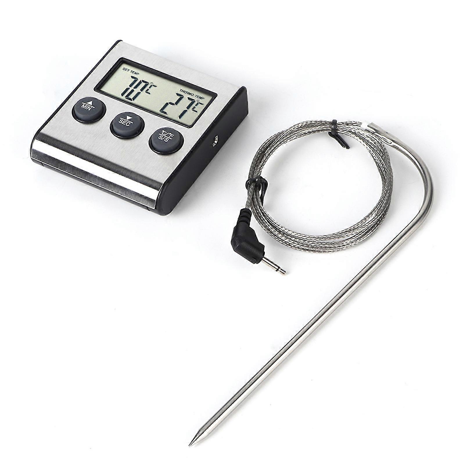 Digital BBQ Thermometer with Timer Function for Cooking and Grilling Meat