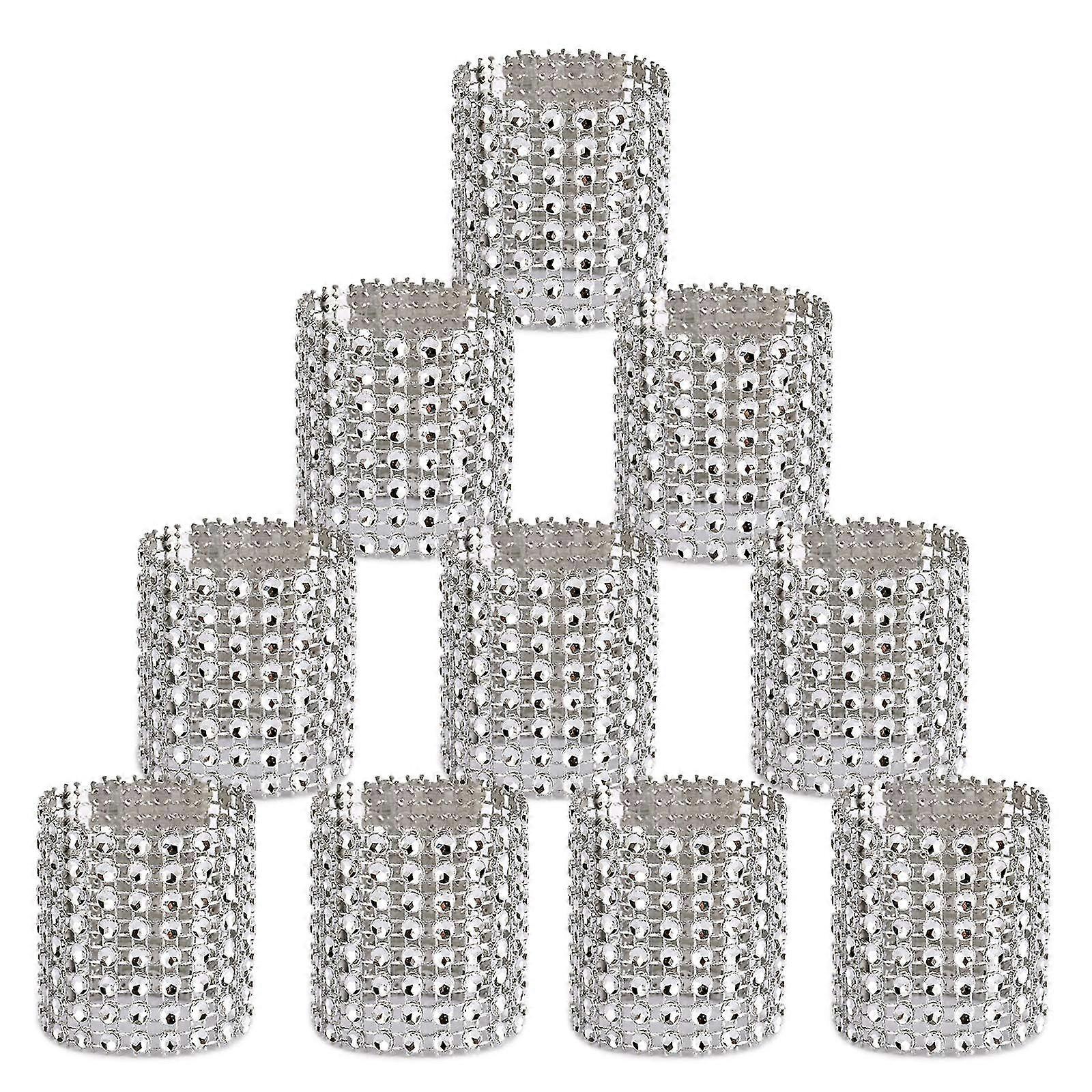 50pcs Napkin Rings Rhinestone Napkin Rings Adornment For Wedding Party
